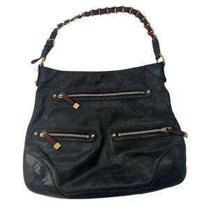 Gucci Black Leather Triple Zip Princy Hobo Shoulder Bag VTG Luxury Designer